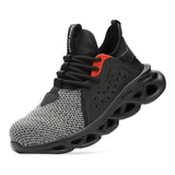 JACKSHIBO  Work Safety Shoes For Men Summer Breathable Boots Working Steel Toe Anti-Smashing Construction Safety Work Sneakers - ENSEIGNE DENIS