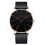 2020 Minimalist Men's Fashion Ultra Thin Watches Simple Men Business Stainless Steel Mesh Belt Quartz Watch Relogio Masculino - ENSEIGNE DENIS