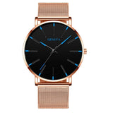 2020 Minimalist Men's Fashion Ultra Thin Watches Simple Men Business Stainless Steel Mesh Belt Quartz Watch Relogio Masculino - ENSEIGNE DENIS