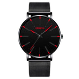 2020 Minimalist Men's Fashion Ultra Thin Watches Simple Men Business Stainless Steel Mesh Belt Quartz Watch Relogio Masculino - ENSEIGNE DENIS