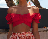 Jessie Vinson Short Sleeve Off Shoulder Crop Top Blouse Women Summer Short Sleeve Short Sexy Blouses Women Tops and Blouses 2020 - ENSEIGNE DENIS