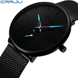 CRRJU Fashion Mens Watches Top Brand Luxury Quartz Watch Men Casual Slim Mesh Steel Waterproof Sport Watch Relogio Masculino - ENSEIGNE DENIS