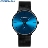 CRRJU Fashion Mens Watches Top Brand Luxury Quartz Watch Men Casual Slim Mesh Steel Waterproof Sport Watch Relogio Masculino - ENSEIGNE DENIS