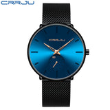 CRRJU Fashion Mens Watches Top Brand Luxury Quartz Watch Men Casual Slim Mesh Steel Waterproof Sport Watch Relogio Masculino - ENSEIGNE DENIS