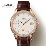 HAZEAL Couple Watch For Lover Original Design женские часы Men Quartz Watch Switzerland Luxury Womens Wristwatch Sapphire - ENSEIGNE DENIS