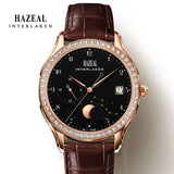 HAZEAL Couple Watch For Lover Original Design женские часы Men Quartz Watch Switzerland Luxury Womens Wristwatch Sapphire - ENSEIGNE DENIS