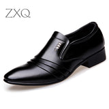 Luxury Brand PU Leather Fashion Men Business Dress Loafers Pointy Black Shoes Oxford Breathable Formal Wedding Shoes - ENSEIGNE DENIS