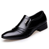 Luxury Brand PU Leather Fashion Men Business Dress Loafers Pointy Black Shoes Oxford Breathable Formal Wedding Shoes - ENSEIGNE DENIS