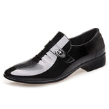 Luxury Brand PU Leather Fashion Men Business Dress Loafers Pointy Black Shoes Oxford Breathable Formal Wedding Shoes - ENSEIGNE DENIS
