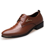 Luxury Brand PU Leather Fashion Men Business Dress Loafers Pointy Black Shoes Oxford Breathable Formal Wedding Shoes - ENSEIGNE DENIS