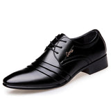 Luxury Brand PU Leather Fashion Men Business Dress Loafers Pointy Black Shoes Oxford Breathable Formal Wedding Shoes - ENSEIGNE DENIS