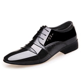 Luxury Brand PU Leather Fashion Men Business Dress Loafers Pointy Black Shoes Oxford Breathable Formal Wedding Shoes - ENSEIGNE DENIS
