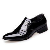 Luxury Brand PU Leather Fashion Men Business Dress Loafers Pointy Black Shoes Oxford Breathable Formal Wedding Shoes - ENSEIGNE DENIS