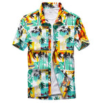 Palm Tree Printed Hawaiian Beach Shirt for Men 2019 Summer Short Sleeve 5XL Aloha Shirts Mens Holiday Vacation Clothing Chemise - ENSEIGNE DENIS