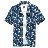 Palm Tree Printed Hawaiian Beach Shirt for Men 2019 Summer Short Sleeve 5XL Aloha Shirts Mens Holiday Vacation Clothing Chemise - ENSEIGNE DENIS