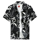 Palm Tree Printed Hawaiian Beach Shirt for Men 2019 Summer Short Sleeve 5XL Aloha Shirts Mens Holiday Vacation Clothing Chemise - ENSEIGNE DENIS