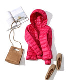 90% Ultra-light Plus Size Thin Down Jacket Women 2019 Autumn Winter Slim Short Hooded Warm White Duck Down Coat Women Outerwear - ENSEIGNE DENIS