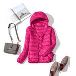 90% Ultra-light Plus Size Thin Down Jacket Women 2019 Autumn Winter Slim Short Hooded Warm White Duck Down Coat Women Outerwear - ENSEIGNE DENIS