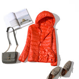 90% Ultra-light Plus Size Thin Down Jacket Women 2019 Autumn Winter Slim Short Hooded Warm White Duck Down Coat Women Outerwear - ENSEIGNE DENIS