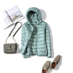 90% Ultra-light Plus Size Thin Down Jacket Women 2019 Autumn Winter Slim Short Hooded Warm White Duck Down Coat Women Outerwear - ENSEIGNE DENIS
