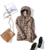 90% Ultra-light Plus Size Thin Down Jacket Women 2019 Autumn Winter Slim Short Hooded Warm White Duck Down Coat Women Outerwear - ENSEIGNE DENIS