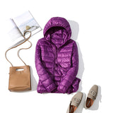 90% Ultra-light Plus Size Thin Down Jacket Women 2019 Autumn Winter Slim Short Hooded Warm White Duck Down Coat Women Outerwear - ENSEIGNE DENIS