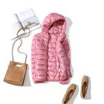 90% Ultra-light Plus Size Thin Down Jacket Women 2019 Autumn Winter Slim Short Hooded Warm White Duck Down Coat Women Outerwear - ENSEIGNE DENIS
