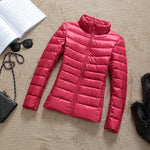 90% Ultra-light Plus Size Thin Down Jacket Women 2019 Autumn Winter Slim Short Hooded Warm White Duck Down Coat Women Outerwear - ENSEIGNE DENIS