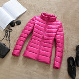 90% Ultra-light Plus Size Thin Down Jacket Women 2019 Autumn Winter Slim Short Hooded Warm White Duck Down Coat Women Outerwear - ENSEIGNE DENIS