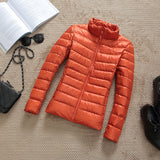 90% Ultra-light Plus Size Thin Down Jacket Women 2019 Autumn Winter Slim Short Hooded Warm White Duck Down Coat Women Outerwear - ENSEIGNE DENIS