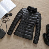 90% Ultra-light Plus Size Thin Down Jacket Women 2019 Autumn Winter Slim Short Hooded Warm White Duck Down Coat Women Outerwear - ENSEIGNE DENIS