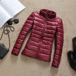 90% Ultra-light Plus Size Thin Down Jacket Women 2019 Autumn Winter Slim Short Hooded Warm White Duck Down Coat Women Outerwear - ENSEIGNE DENIS