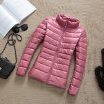 90% Ultra-light Plus Size Thin Down Jacket Women 2019 Autumn Winter Slim Short Hooded Warm White Duck Down Coat Women Outerwear - ENSEIGNE DENIS