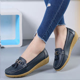 Women Flats Ballet Shoes Cut Out Leather Breathable Moccasins Women Boat Shoes Ballerina Ladies Casual Shoes - ENSEIGNE DENIS