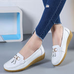 Women Flats Ballet Shoes Cut Out Leather Breathable Moccasins Women Boat Shoes Ballerina Ladies Casual Shoes - ENSEIGNE DENIS