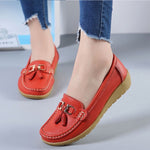 Women Flats Ballet Shoes Cut Out Leather Breathable Moccasins Women Boat Shoes Ballerina Ladies Casual Shoes - ENSEIGNE DENIS