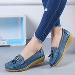 Women Flats Ballet Shoes Cut Out Leather Breathable Moccasins Women Boat Shoes Ballerina Ladies Casual Shoes - ENSEIGNE DENIS