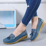 Women Flats Ballet Shoes Cut Out Leather Breathable Moccasins Women Boat Shoes Ballerina Ladies Casual Shoes - ENSEIGNE DENIS