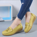 Women Flats Ballet Shoes Cut Out Leather Breathable Moccasins Women Boat Shoes Ballerina Ladies Casual Shoes - ENSEIGNE DENIS