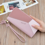 Geometric Luxury Brand Leather Wallets Women Long Zipper Coin Purses Tassel Design Clutch Wallet Female Money Credit Card Holder - ENSEIGNE DENIS