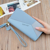 Geometric Luxury Brand Leather Wallets Women Long Zipper Coin Purses Tassel Design Clutch Wallet Female Money Credit Card Holder - ENSEIGNE DENIS