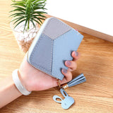 Geometric Luxury Brand Leather Wallets Women Long Zipper Coin Purses Tassel Design Clutch Wallet Female Money Credit Card Holder - ENSEIGNE DENIS