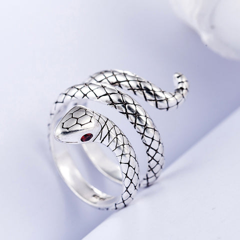 100% 925 Sterling Silver Trendy Snake Animal Lady Finger Rings Original Jewelry For Women Open Party Ring Girls Students Gift - ENSEIGNE DENIS