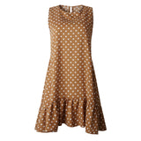 Lossky Women Summer Dress Polka Dot Chiffon Sleeveless Beach Mini Casual Yellow Sundress 2020 Fashion Plus Size Dress For Women - ENSEIGNE DENIS