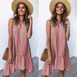 Lossky Women Summer Dress Polka Dot Chiffon Sleeveless Beach Mini Casual Yellow Sundress 2020 Fashion Plus Size Dress For Women - ENSEIGNE DENIS