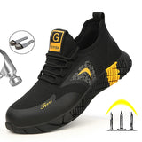 Breathable Men's Safety Shoes Boots With Steel Toe Cap Casual Men's Boots Work Indestructible Shoes Puncture-Proof Work Sneakers - ENSEIGNE DENIS