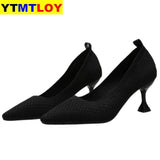 Red Black Pointed Toe Fetish Luxury Designer Woman Extreme Mules Super High Heels Women Sexy Shoes Ladies Pumps Flying weaving - ENSEIGNE DENIS