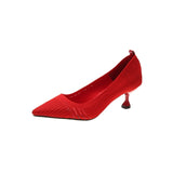 Red Black Pointed Toe Fetish Luxury Designer Woman Extreme Mules Super High Heels Women Sexy Shoes Ladies Pumps Flying weaving - ENSEIGNE DENIS