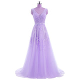 FADISTEE Vestido De Festa Sweet pink Lace V-neck Long Evening Dress Bride Party Sexy Backless beads pearls Prom Dresses lace-up - ENSEIGNE DENIS