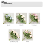 10 Heads Artificial Flowers Roses Bridesmaids Bouquet 5 Branches Silk Fake Flowers for DIY Home Garden Wedding Decoration Flores